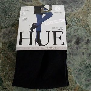 HUE Control Top Black Tights